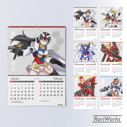 Kalender Dinding 2026 - Gundam Girls