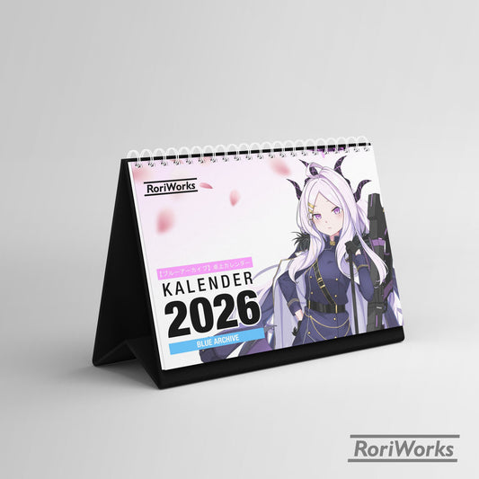 Kalender Meja 2026 - Blue Archive