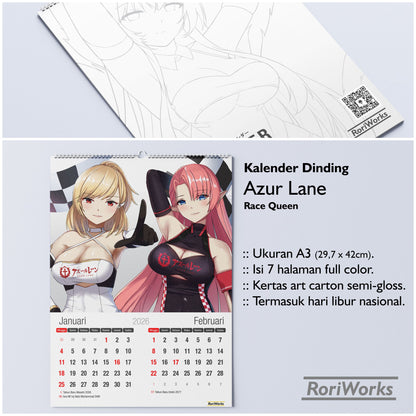Kalender Dinding 2026 - Azur Lane (Race Queen)