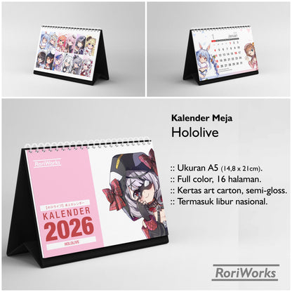 Kalender Meja 2026 - Hololive