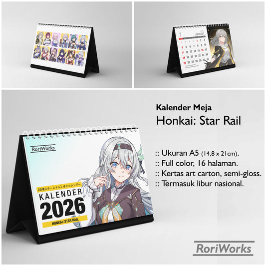 Kalender Meja 2026 - Honkai Star Rail