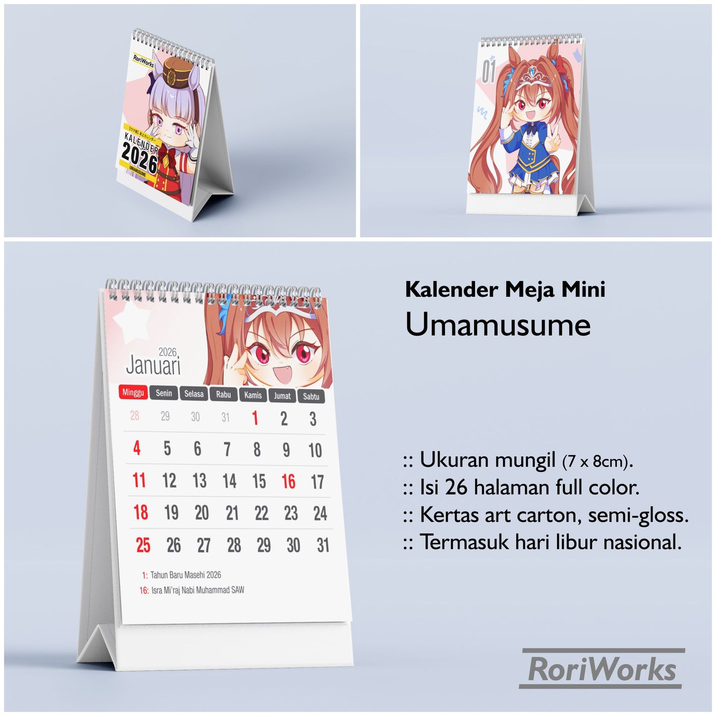 Kalender Meja Mini 2026 - Umamusume