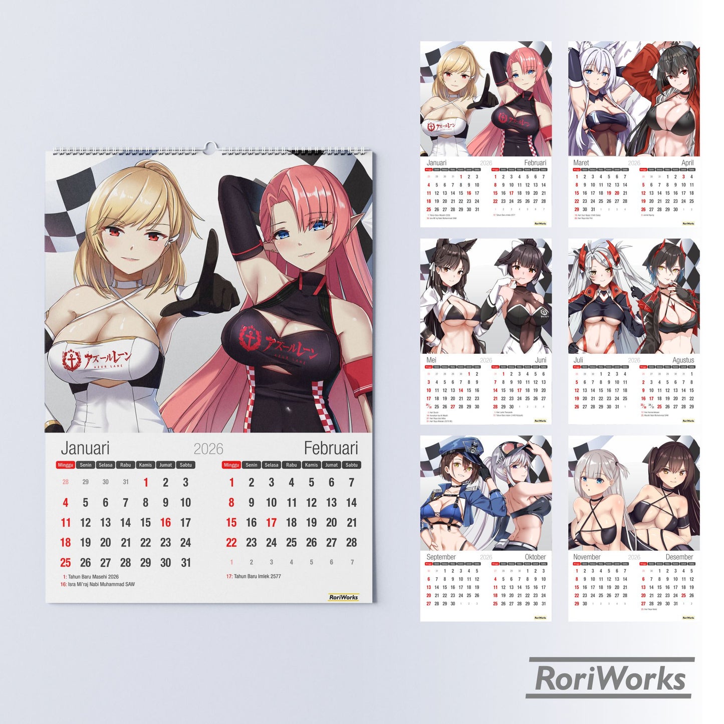 Kalender Dinding 2026 - Azur Lane (Race Queen)