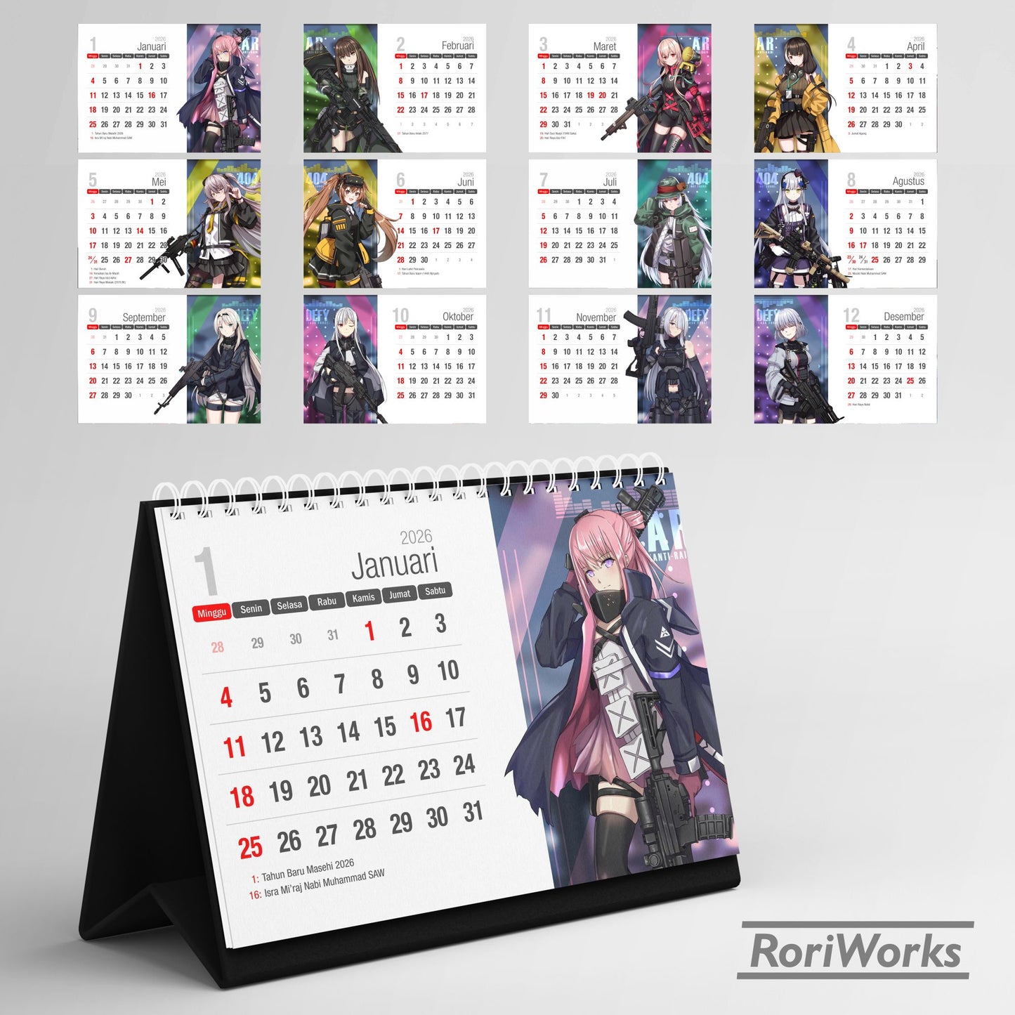 Kalender Meja 2026 - Girls' Frontline