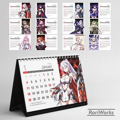 Kalender Meja 2026 - Honkai Impact 3rd