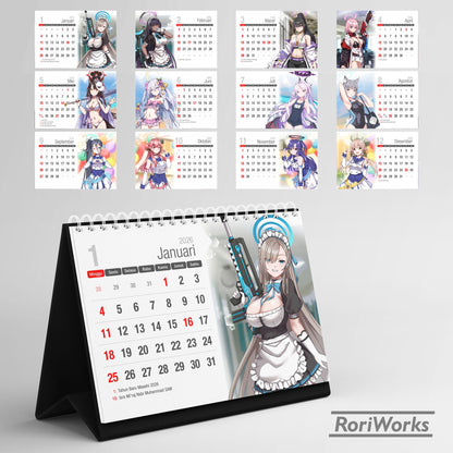 Kalender Meja 2026 - Blue Archive