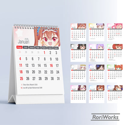 Kalender Meja Mini 2026 - Umamusume