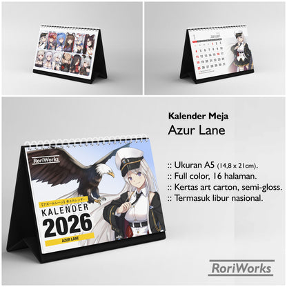 Kalender Meja 2026 - Azur Lane