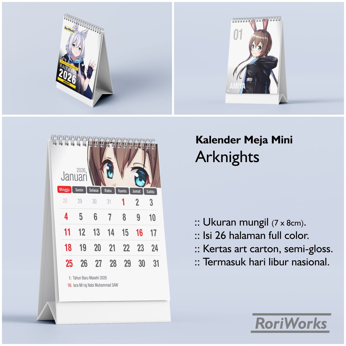 Kalender Meja Mini 2026 - Arknights