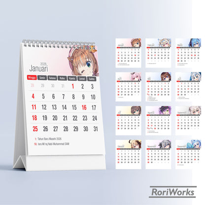 Kalender Meja Mini 2026 - Hololive