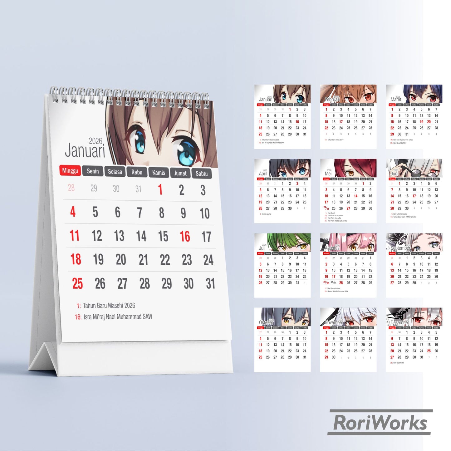 Kalender Meja Mini 2026 - Arknights
