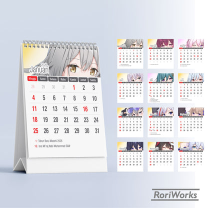 Kalender Meja Mini 2026 - Honkai Star Rail