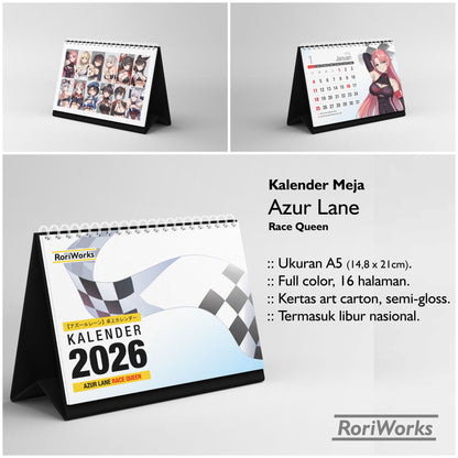 Kalender Meja 2026 - Azur Lane (Race Queen)