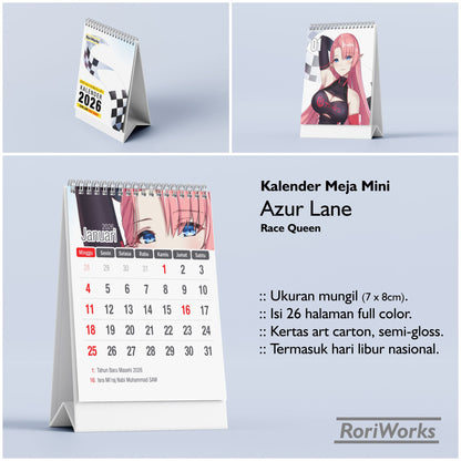 Kalender Meja Mini 2026 - Azur Lane (Race Queen)