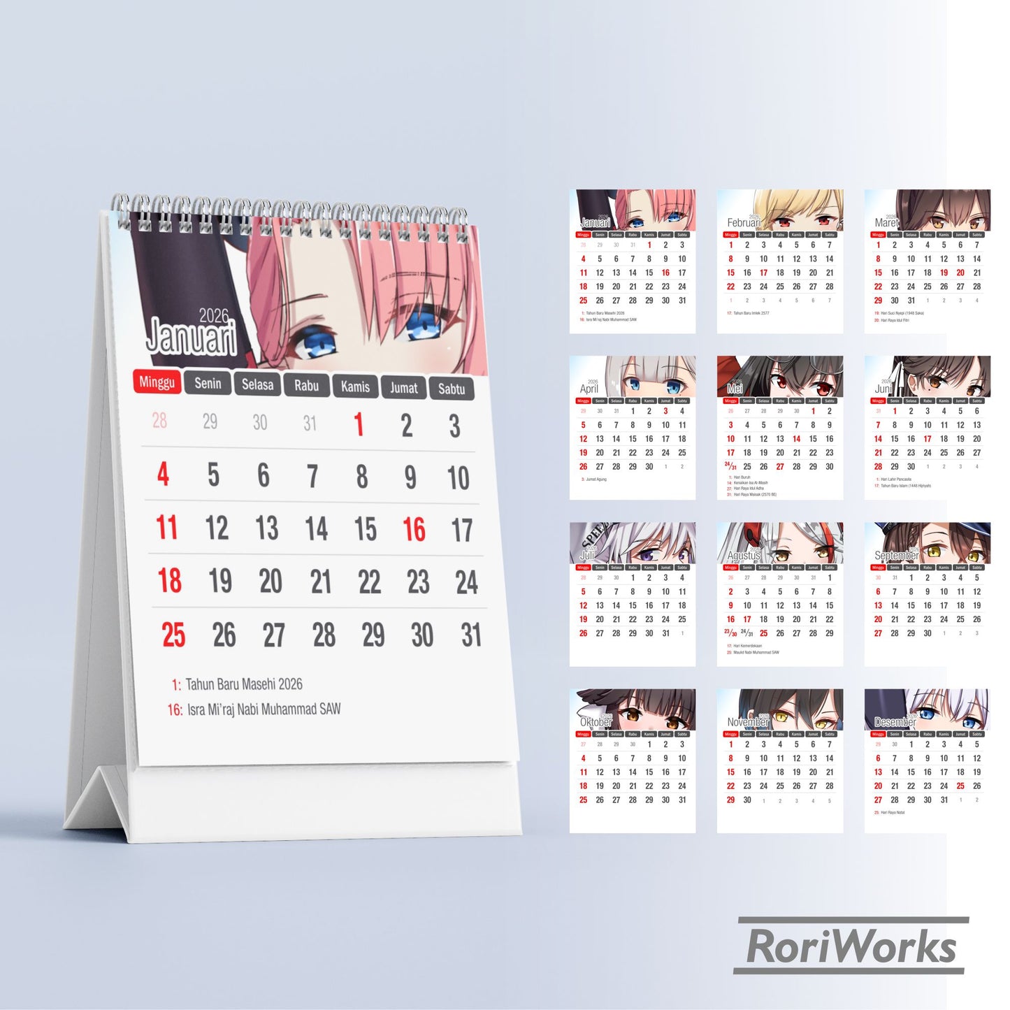 Kalender Meja Mini 2026 - Azur Lane (Race Queen)