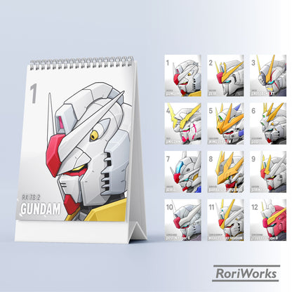 Kalender Meja Mini 2027 - Gundam