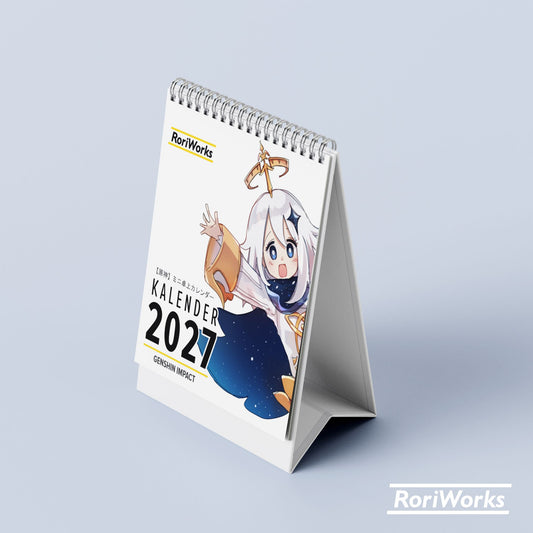 Kalender Meja Mini 2027 - Genshin Impact