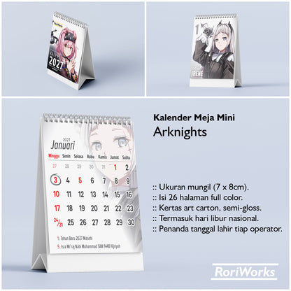 Kalender Meja Mini 2027 - Arknights