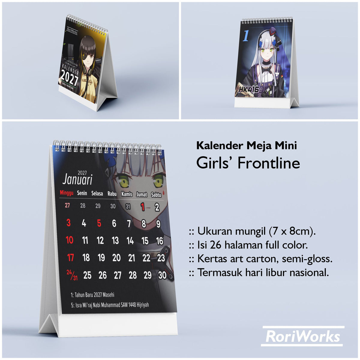 Kalender Meja Mini 2027 - Girls' Frontline