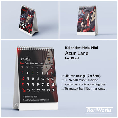 Kalender Meja Mini 2027 - Azur Lane (Iron Blood)
