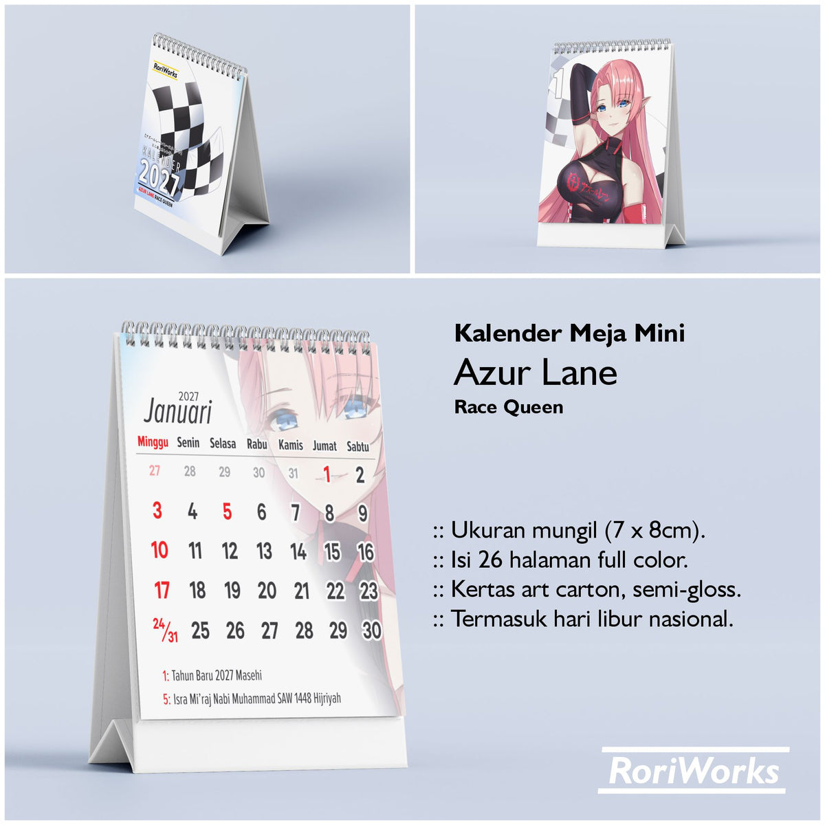 Kalender Meja Mini 2027 - Azur Lane (Race Queen)