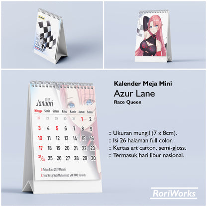 Kalender Meja Mini 2027 - Azur Lane (Race Queen)