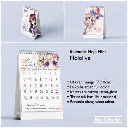 Kalender Meja Mini 2027 - Hololive