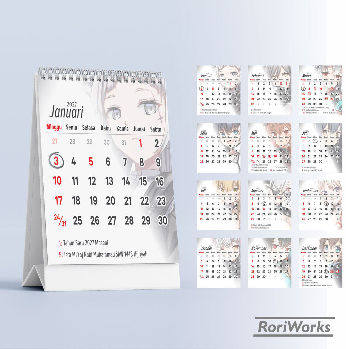 Kalender Meja Mini 2027 - Arknights