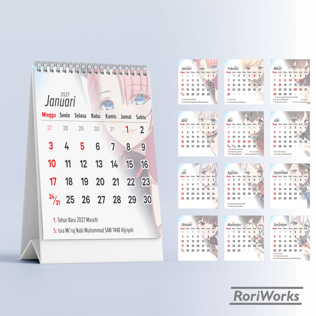 Kalender Meja Mini 2027 - Azur Lane (Race Queen)