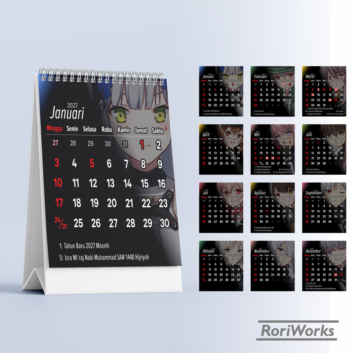 Kalender Meja Mini 2027 - Girls' Frontline