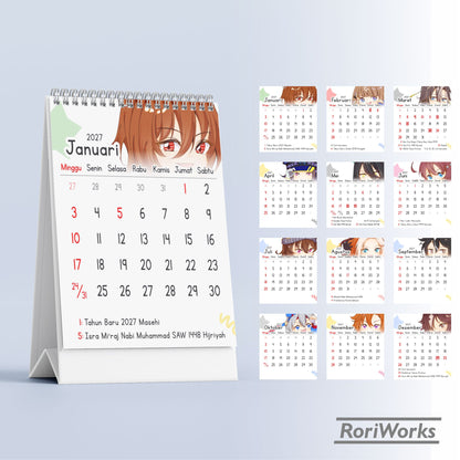 Kalender Meja Mini 2027 - Umamusume