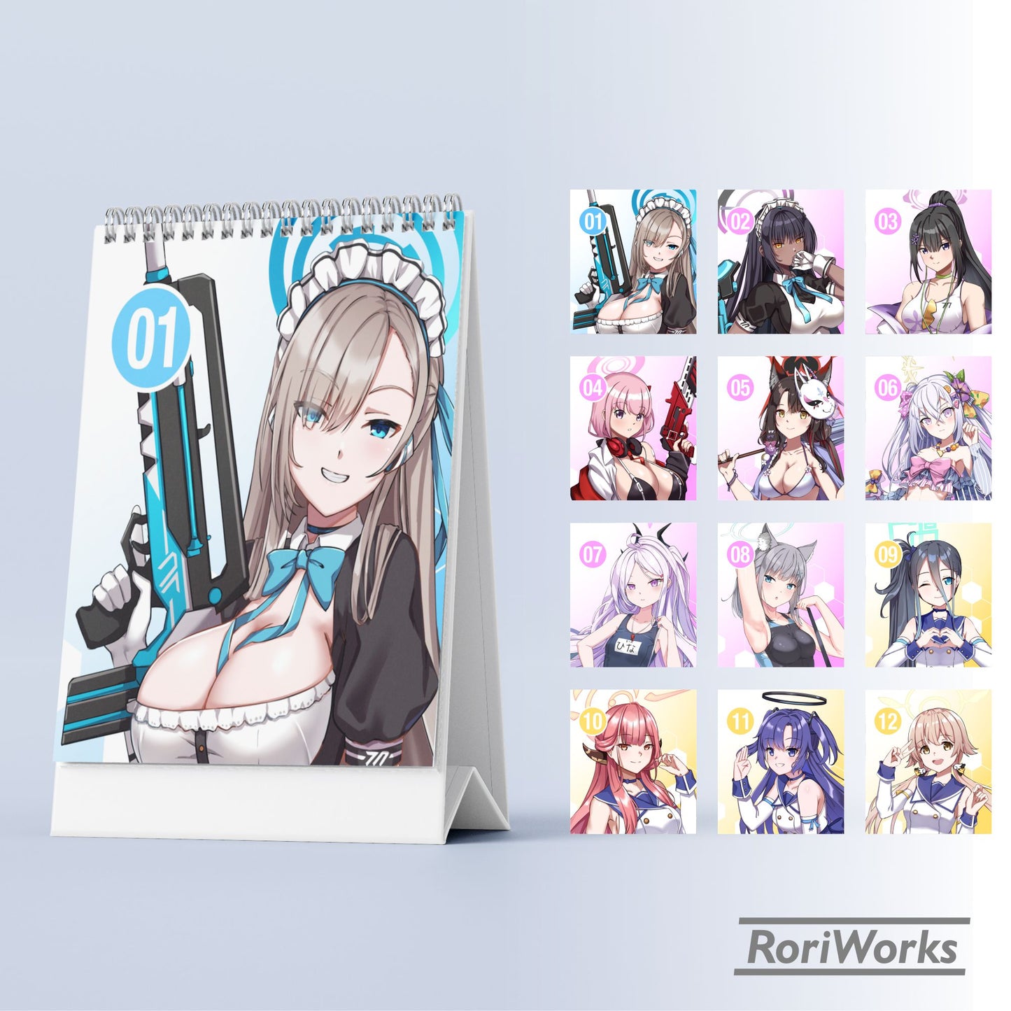 Kalender Meja Mini 2026 - Blue Archive