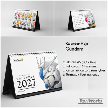 Kalender Meja 2027 - Gundam