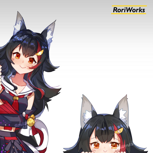 Stiker Intip Mio Ookami | Hololive