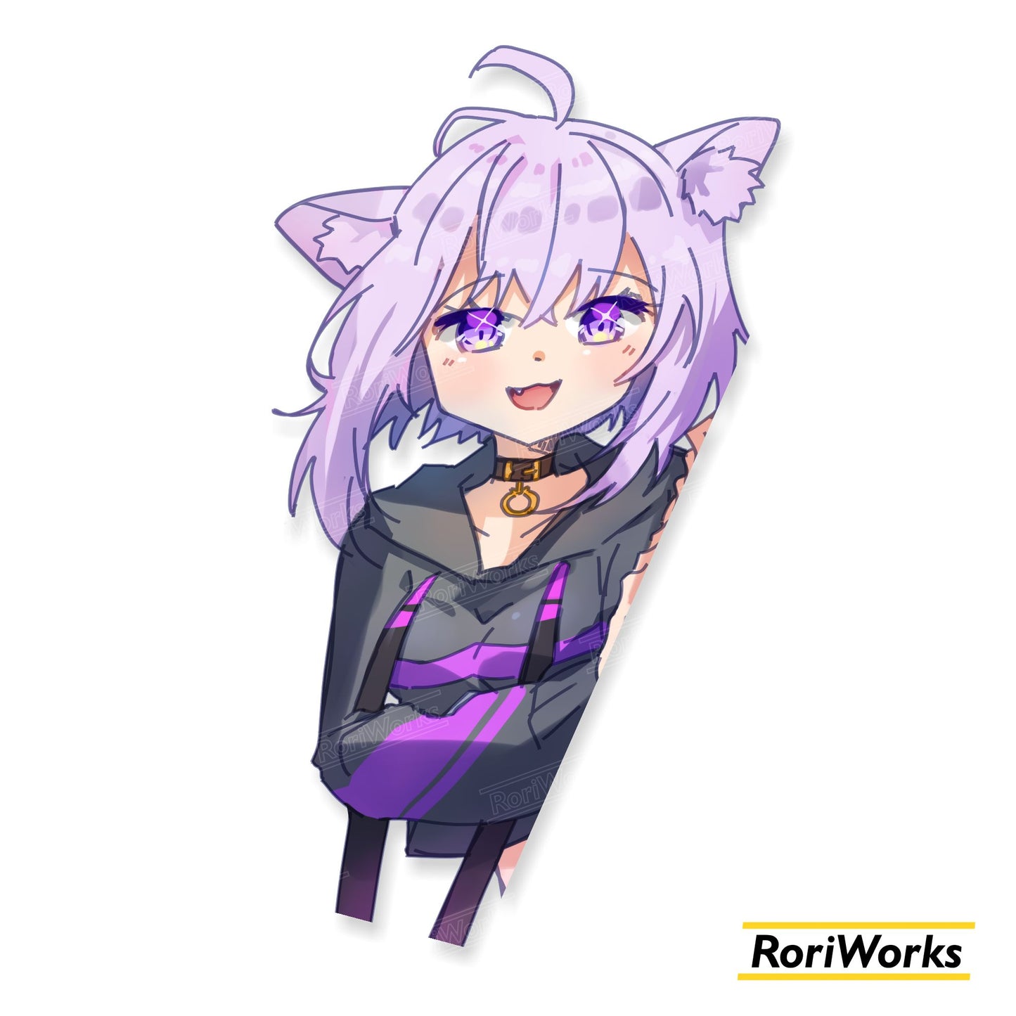 Stiker Intip - Okayu Nekomata
