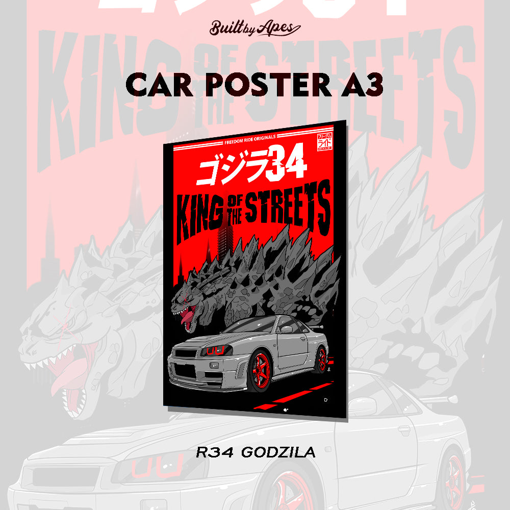 Poster - Nissan Skyline R34 Godzilla