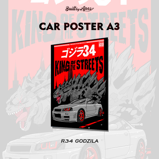 Poster - Nissan Skyline R34 Godzilla