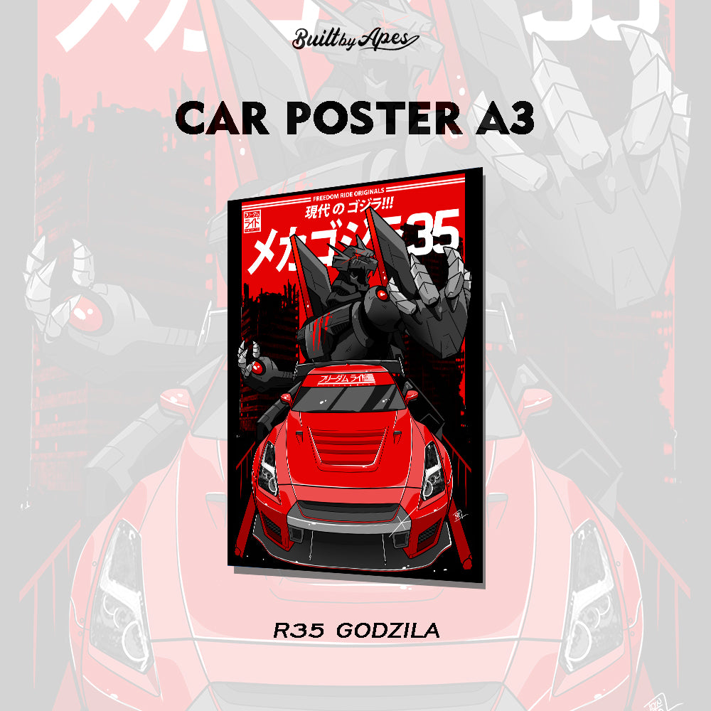 Poster - Nissan Skyline R35 Mecha Godzilla
