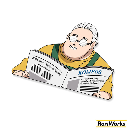 Stiker Sakamoto Baca Koran | Sakamoto Days