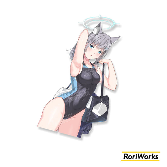 Stiker Shiroko Sunaookami (Swimsuit) | Blue Archive