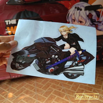 Stiker - Artoria Pendragon Alter (Night Rider)