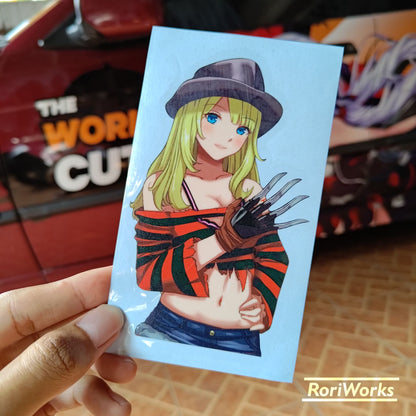 Stiker Freddy Krueger | Horror Bishoujo