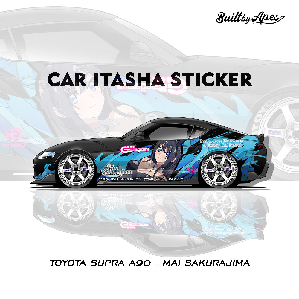 Stiker - Toyota Supra A90 (Mai Sakurajima Itasha)