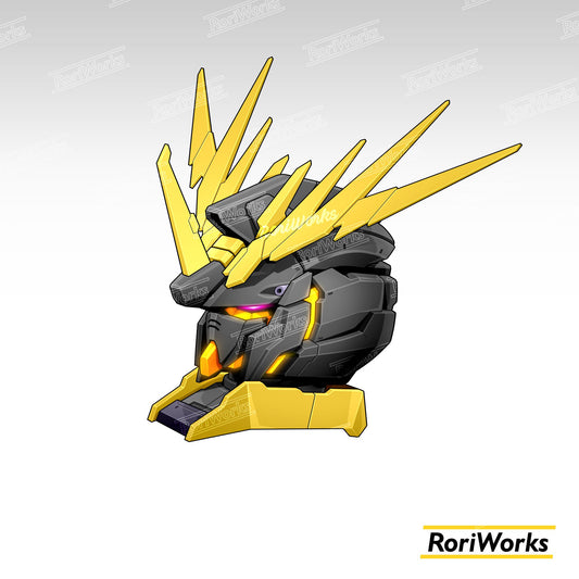 Stiker Unicorn Gundam Banshee Head (Destroy Mode)