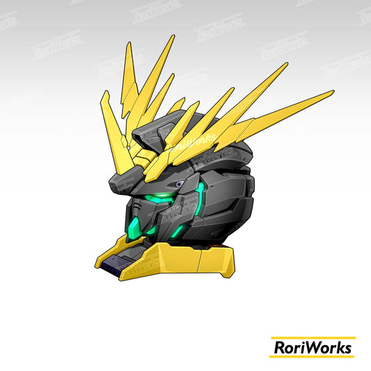 Stiker Unicorn Gundam Banshee Head (Awakened Destroy Mode)