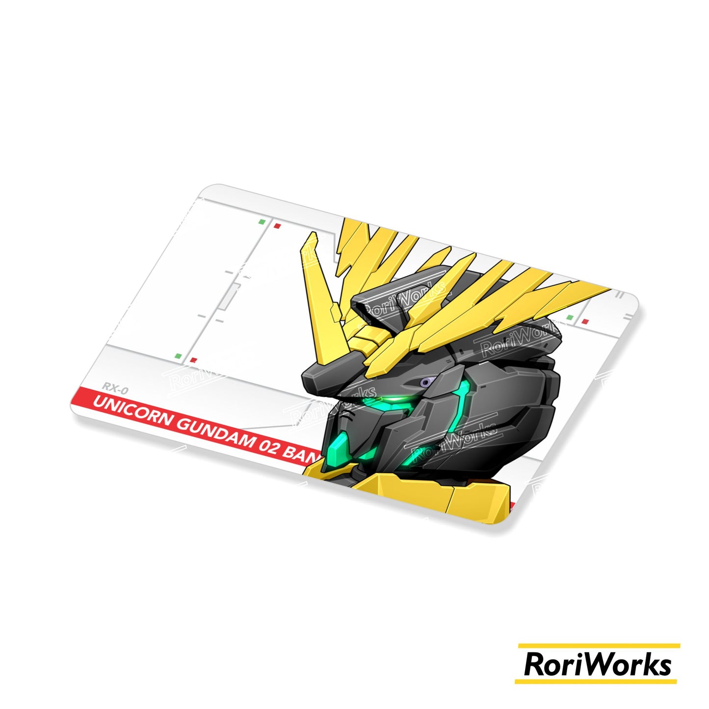 Stiker Kartu - Unicorn Gundam Banshee Head (Awakened Destroy Mode)