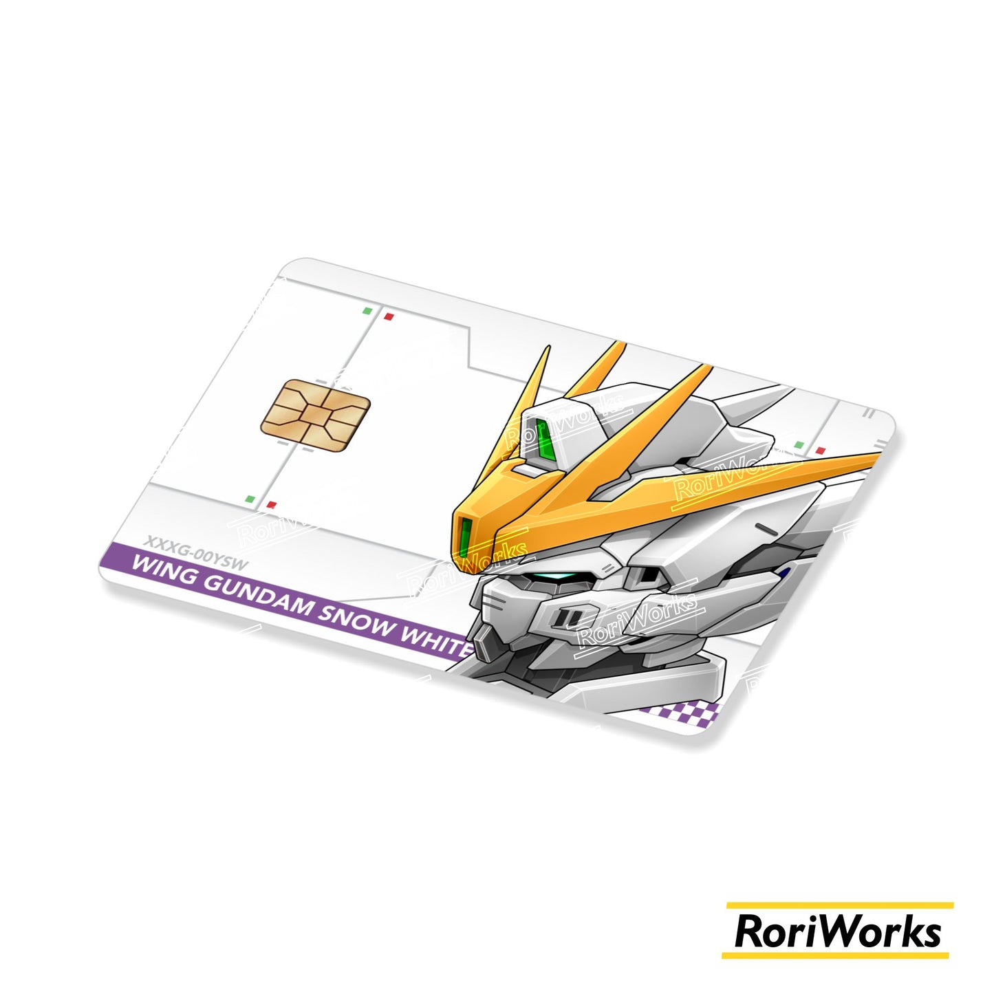 Stiker Kartu - Wing Gundam Snow White Head