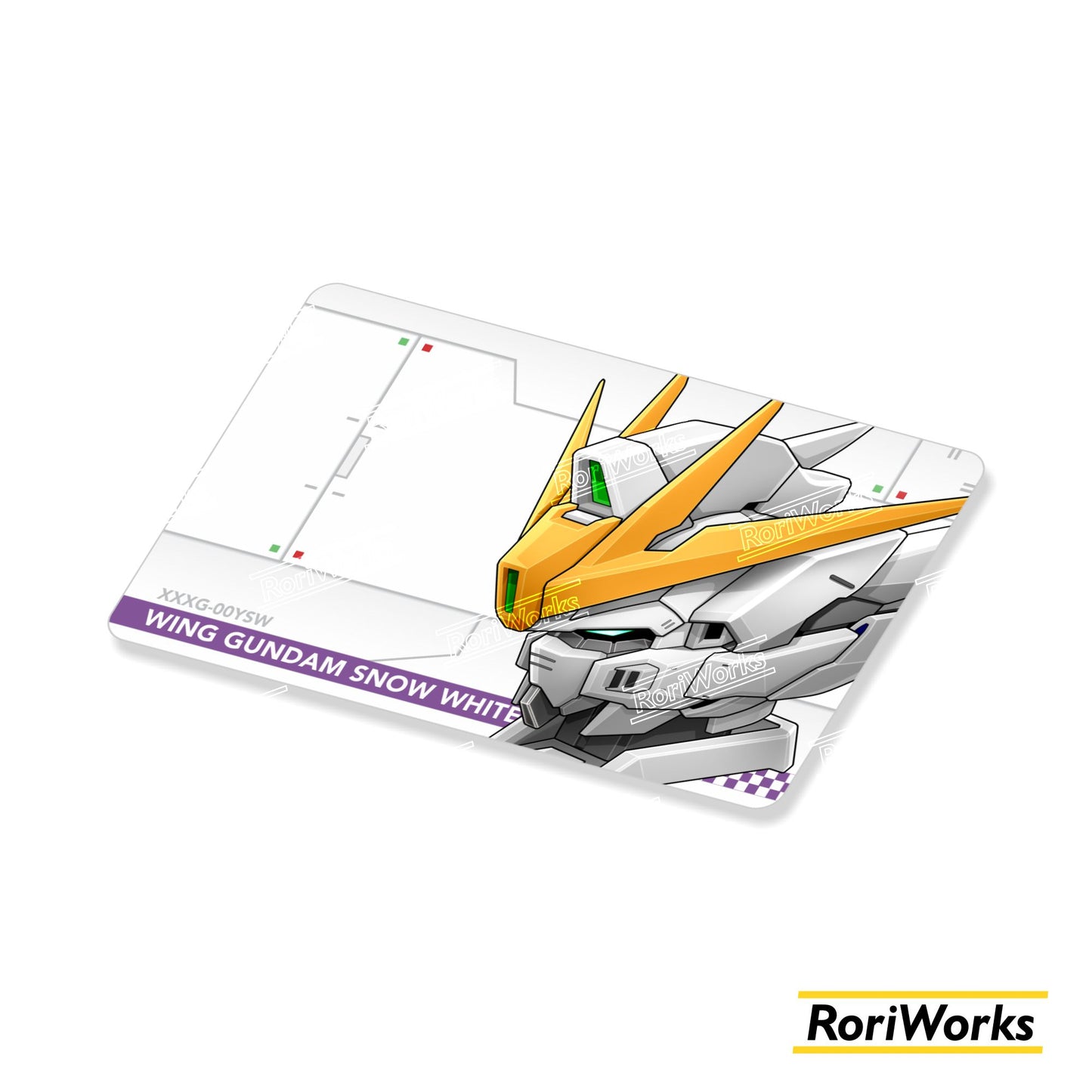Stiker Kartu - Wing Gundam Snow White Head