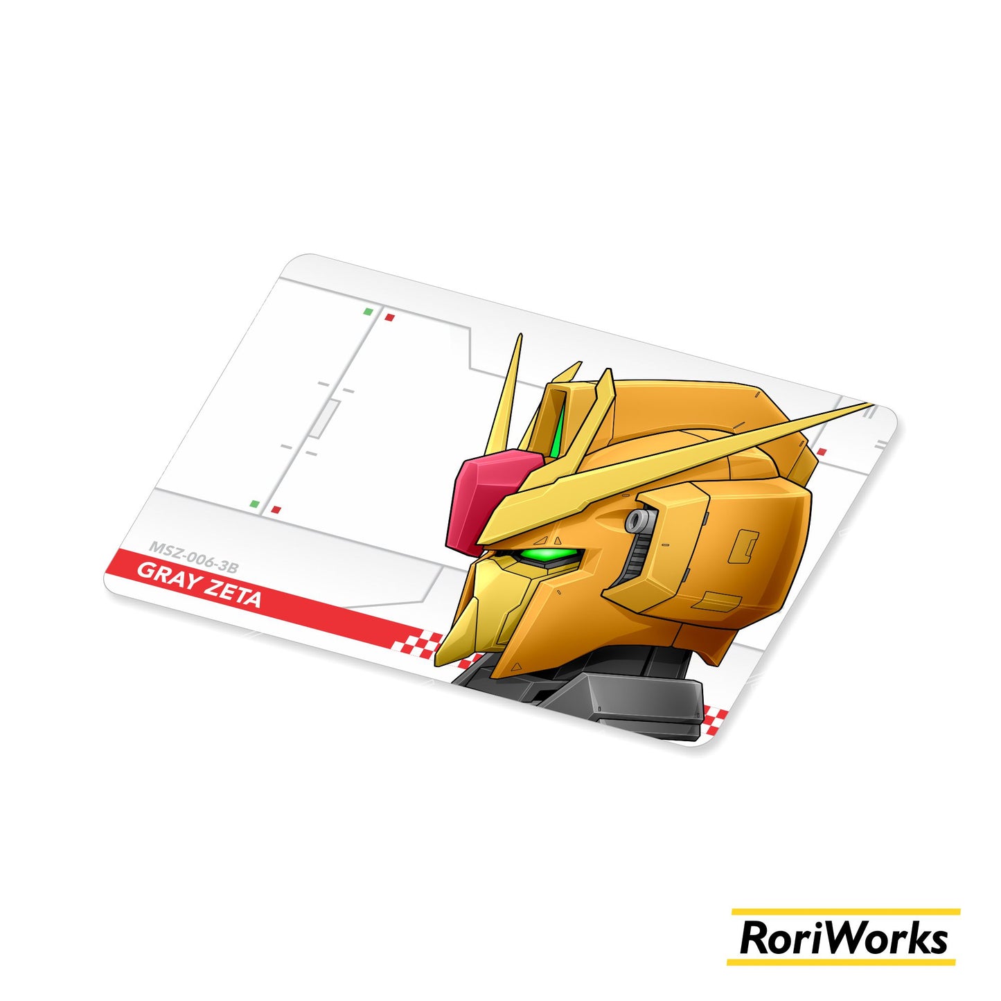 Stiker Kartu - Zeta Gundam 3B Head
